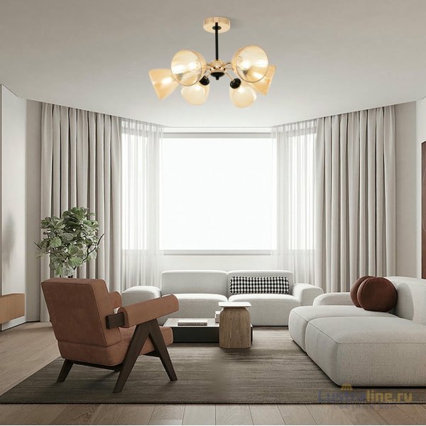Люстра на штанге Arte Milano Napoli 329007/3+3 GD.BK Люстра на штанге Arte Milano Napoli 329007/3+3 GD.BK