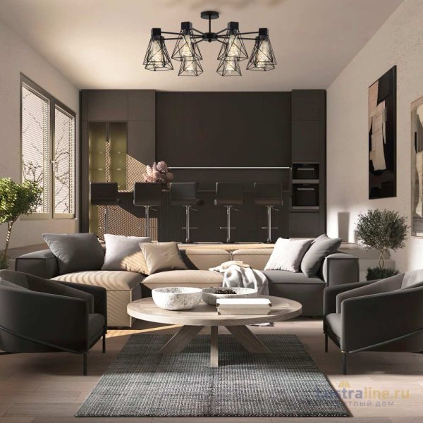 Потолочная люстра Eurosvet Trappola 70107/5 черный Потолочная люстра Eurosvet Trappola 70107/5 черный