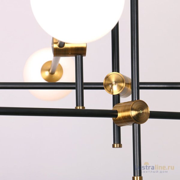Люстра на штанге Delight Collection Bistro Globe 9389P/9 black/gold