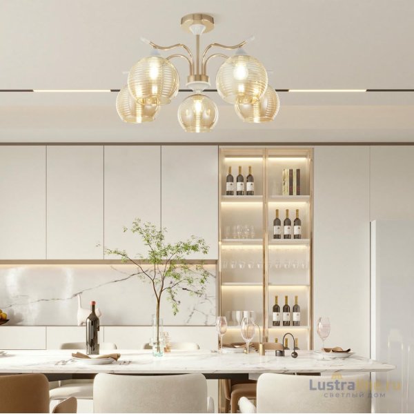 Люстра на штанге Arte Milano Napoli 327719/5 FG+WH Люстра на штанге Arte Milano Napoli 327719/5 FG+WH