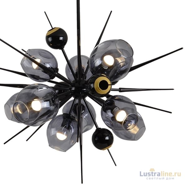 Люстра на штанге Delight Collection Burst 9720P-10S black/smoky Люстра на штанге Delight Collection Burst 9720P-10S black/smoky