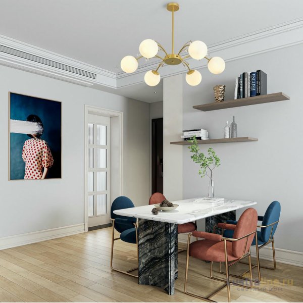 Люстра на штанге Arte Milano Neapolis 273802/6 GD Люстра на штанге Arte Milano Neapolis 273802/6 GD