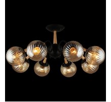 Люстра на штанге Reluce 04886-0.3-08 BK+WOOD
