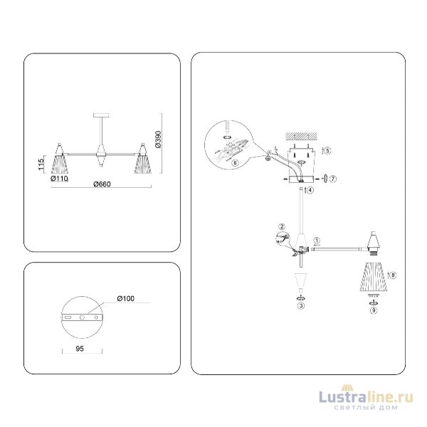 Люстра на штанге Ambrella Light High Light Heigh Light LH58114 Люстра на штанге Ambrella Light High Light Heigh Light LH58114