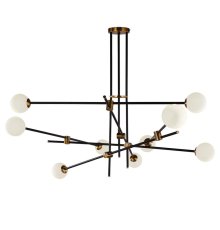 Люстра на штанге Delight Collection Bistro Globe 9389P/9 black/gold