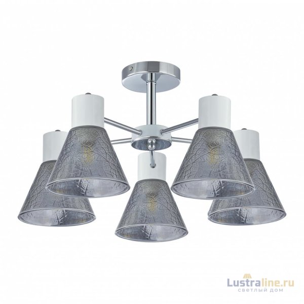 Люстра на штанге Arte Milano Napoli 322408/5 CR+WH Люстра на штанге Arte Milano Napoli 322408/5 CR+WH