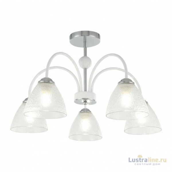 Люстра на штанге Arte Milano Napoli 321410/5 CR+WH Люстра на штанге Arte Milano Napoli 321410/5 CR+WH
