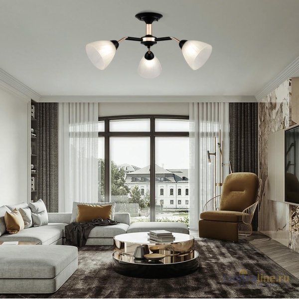 Люстра на штанге Arte Milano Napoli 324108/3 BK+FG Люстра на штанге Arte Milano Napoli 324108/3 BK+FG