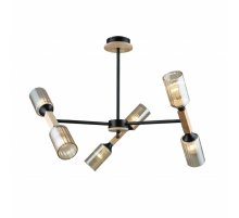 Люстра на штанге IMEX MD.5495-6-S-BK+WOOD