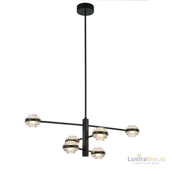 Люстра на штанге Delight Collection MD22030002 MX22030002-6A black/clear