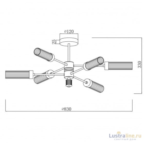 Люстра на штанге iLamp Evolution 15609-6 AN+CL