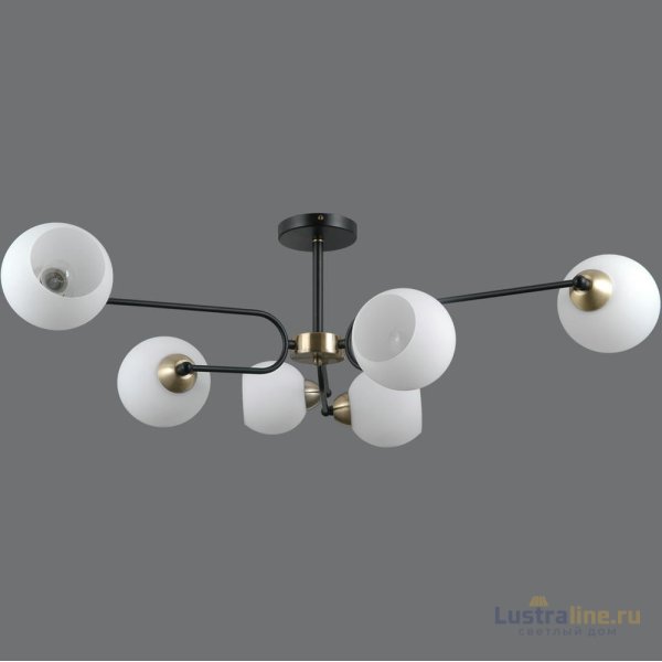 Люстра на штанге Illumico IL0249-6CSQ-79 BK AB Люстра на штанге Illumico IL0249-6CSQ-79 BK AB