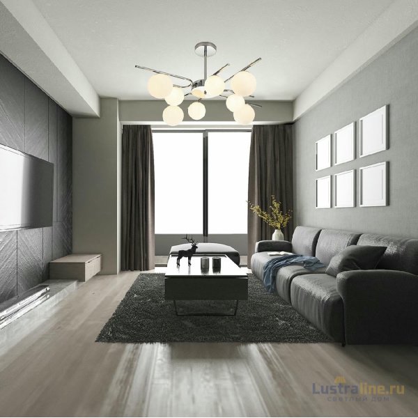 Люстра на штанге Escada Sphere 642/8P Silver УЦ