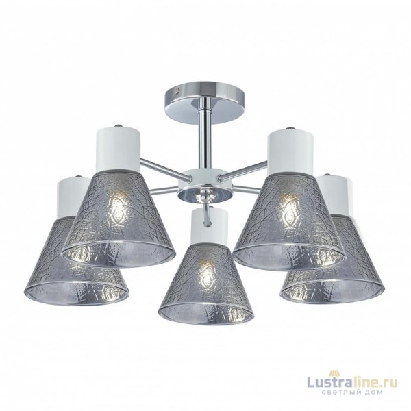 Люстра на штанге Arte Milano Napoli 322408/5 CR+WH Люстра на штанге Arte Milano Napoli 322408/5 CR+WH