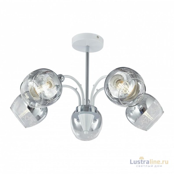 Люстра на штанге Arte Milano Napoli 326008/5A WH+CR Люстра на штанге Arte Milano Napoli 326008/5A WH+CR