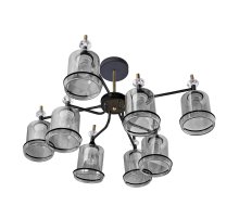 Люстра на штанге IMEX MD.4890-8-S COFFEE+FGD