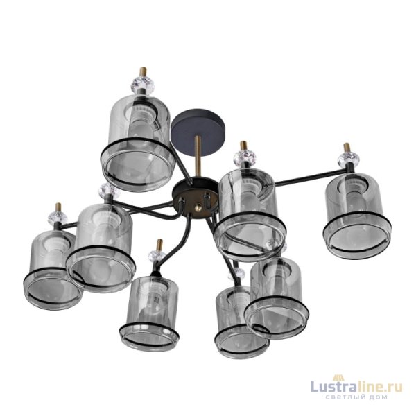 Люстра на штанге IMEX MD.4890-8-S COFFEE+FGD