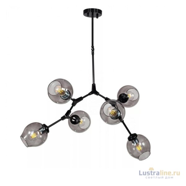 Люстра на штанге DeLight Collection Bubble 7058/6 black/smoky