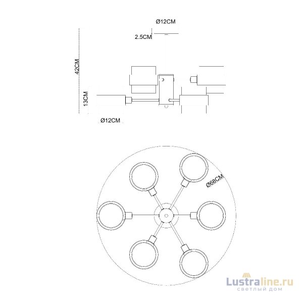 Люстра на штанге Arte Lamp Carlo A8205SP-6BK