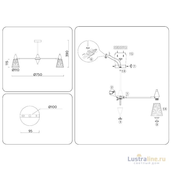 Люстра на штанге Ambrella Light High Light Heigh Light LH58116