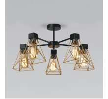 Люстра на штанге Eurosvet Trappola 70107/5 черный/латунь a061402