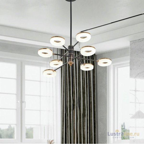 Люстра на штанге Arte Milano Ferrara 276699/8 BK/GD Люстра на штанге Arte Milano Ferrara 276699/8 BK/GD