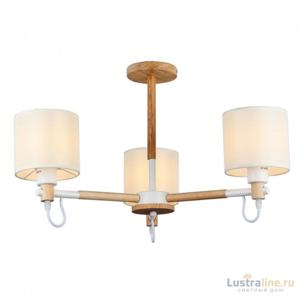 Люстра на штанге IMEX MD.19107-3-S-WOOD+WH