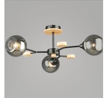 Люстра на штанге Reluce 06780-0.3-03 BK+WOOD