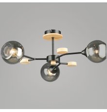 Люстра на штанге Reluce 06780-0.3-03 BK+WOOD