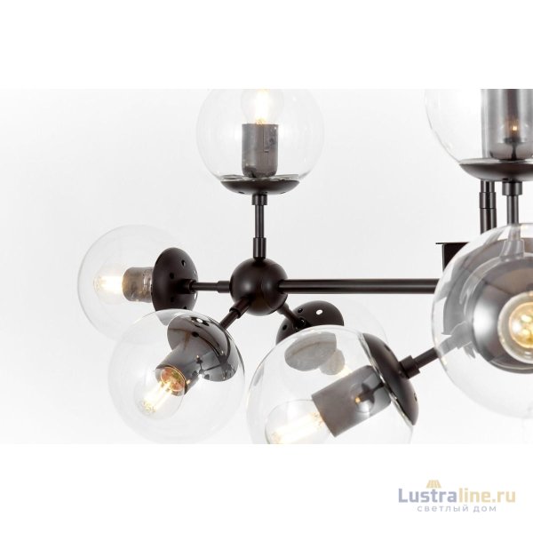 Люстра на штанге Lumina Deco Zodiak LDP 160-12 BK+PR