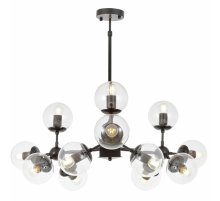 Люстра на штанге Lumina Deco Zodiak LDP 160-12 BK+PR