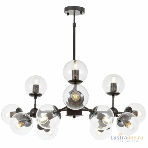 Люстра на штанге Lumina Deco Zodiak LDP 160-12 BK+PR