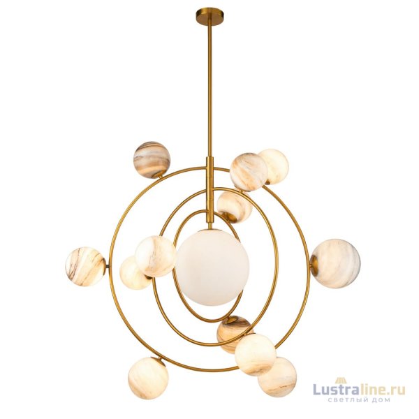 Люстра на штанге Delight Collection Planet KG1122P-13 brass Люстра на штанге Delight Collection Planet KG1122P-13 brass