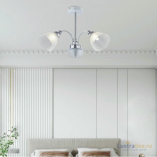 Люстра на штанге Arte Milano Napoli 326008/3 WH+CR Люстра на штанге Arte Milano Napoli 326008/3 WH+CR