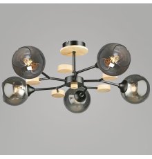Люстра на штанге Reluce 06780-0.3-05 BK+WOOD