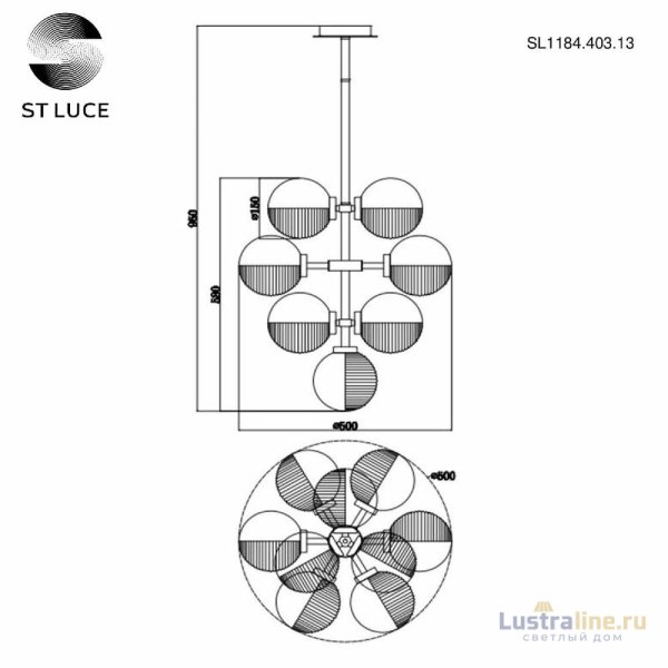 Люстра на штанге ST Luce Todo SL1184.403.13 Люстра на штанге ST Luce Todo SL1184.403.13