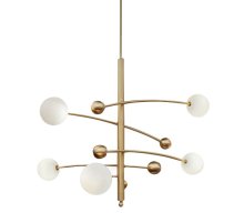 Люстра на штанге Delight Collection Globe Mobile 10215P/5 brass