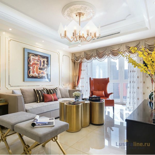 Люстра на штанге Arte Milano Sorrento 376309/8/500 GD Люстра на штанге Arte Milano Sorrento 376309/8/500 GD
