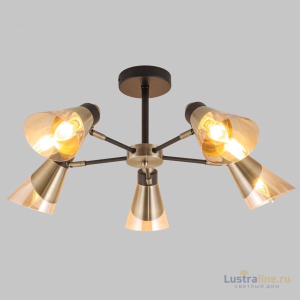 Люстра на штанге IMEX MD.51902-5-S-BK+AB Люстра на штанге IMEX MD.51902-5-S-BK+AB