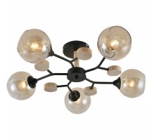 Люстра на штанге Reluce 01501-0.3-05 BK+WOOD