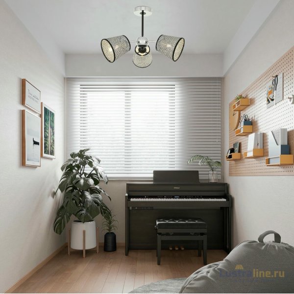 Люстра на штанге Arte Milano Napoli 320007/3 CR.BK Люстра на штанге Arte Milano Napoli 320007/3 CR.BK