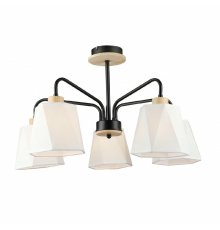 Люстра на штанге IMEX MD.5714-5-S-BK+WOOD
