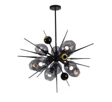 Люстра на штанге Delight Collection Burst 9720P-10S black/smoky