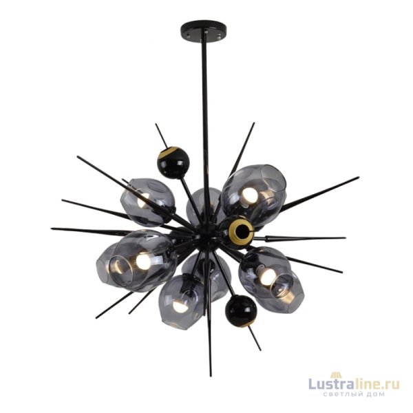 Люстра на штанге Delight Collection Burst 9720P-10S black/smoky Люстра на штанге Delight Collection Burst 9720P-10S black/smoky