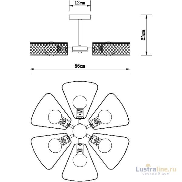 Люстра на штанге Arte Lamp Maasym A7044PL-6BK