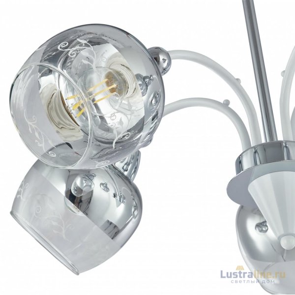 Люстра на штанге Arte Milano Napoli 326008/5A WH+CR Люстра на штанге Arte Milano Napoli 326008/5A WH+CR