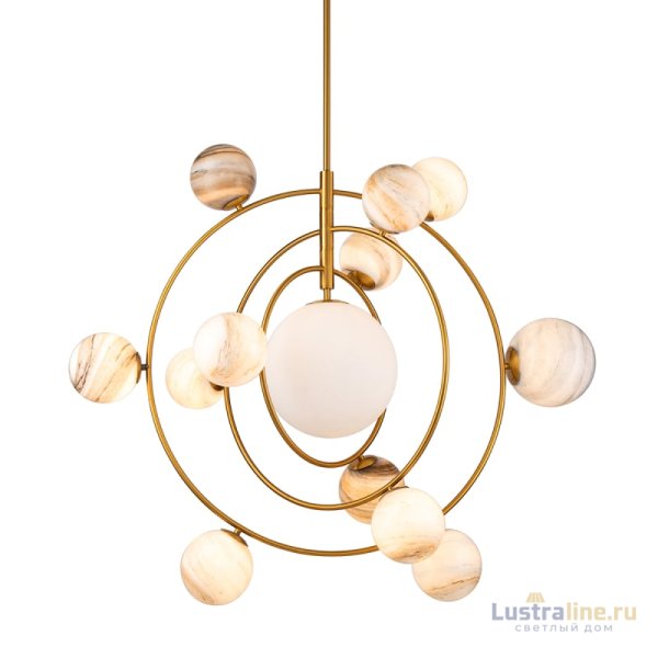Люстра на штанге Delight Collection Planet KG1122P-13 brass Люстра на штанге Delight Collection Planet KG1122P-13 brass