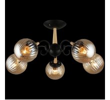 Люстра на штанге Reluce 04886-0.3-05 BK+WOOD Люстра на штанге Reluce 04886-0.3-05 BK+WOOD