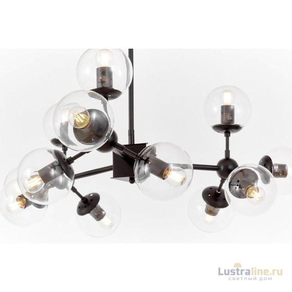 Люстра на штанге Lumina Deco Zodiak LDP 160-12 BK+PR