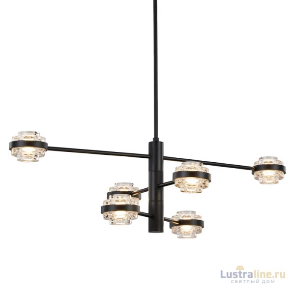 Люстра на штанге Delight Collection MD22030002 MX22030002-6A black/clear
